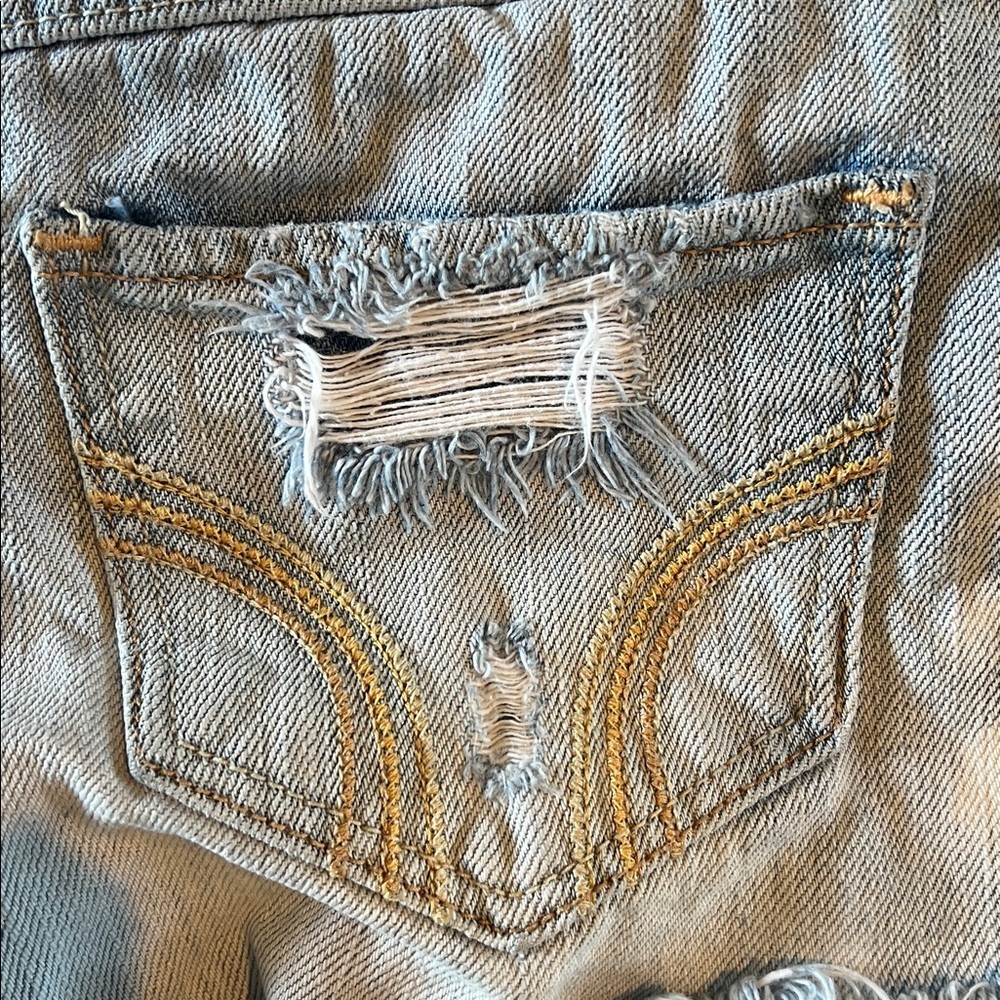 Hollister Light Blue Distressed Jean Shorts - Picture 7 of 7